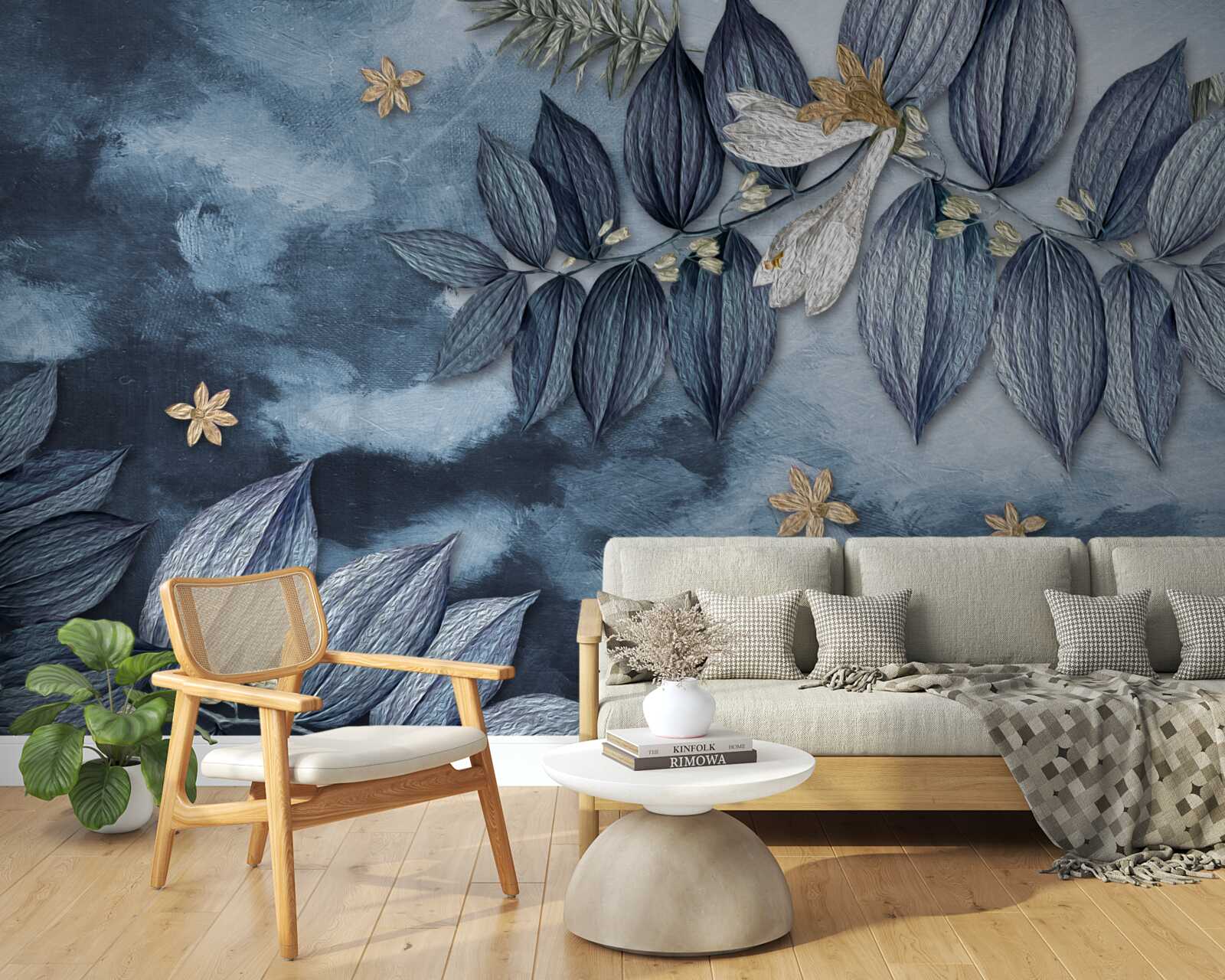 Fotobehang een nacht met wolken in een tropisch woud