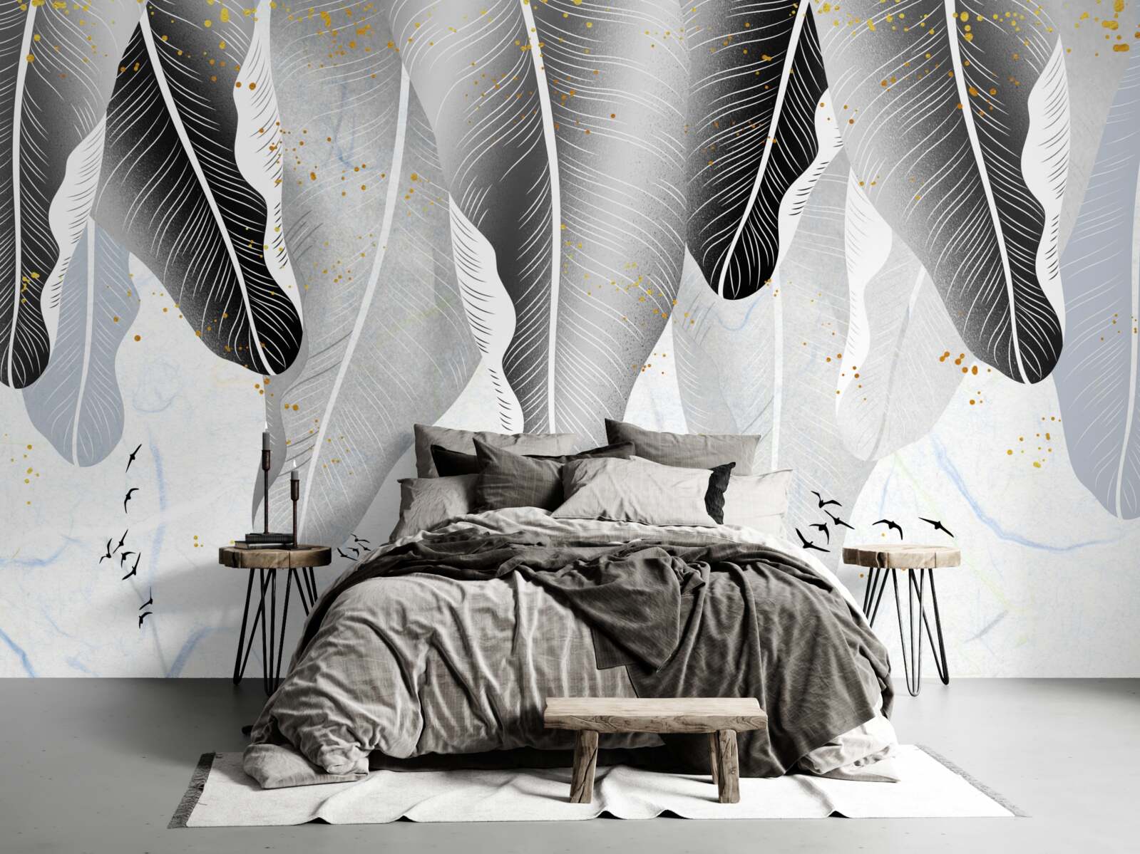 Fotobehang schema met tropische elementen