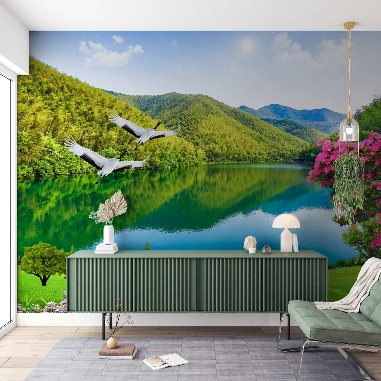 Fotobehang de betoverende schoonheid van de zomerse bergen