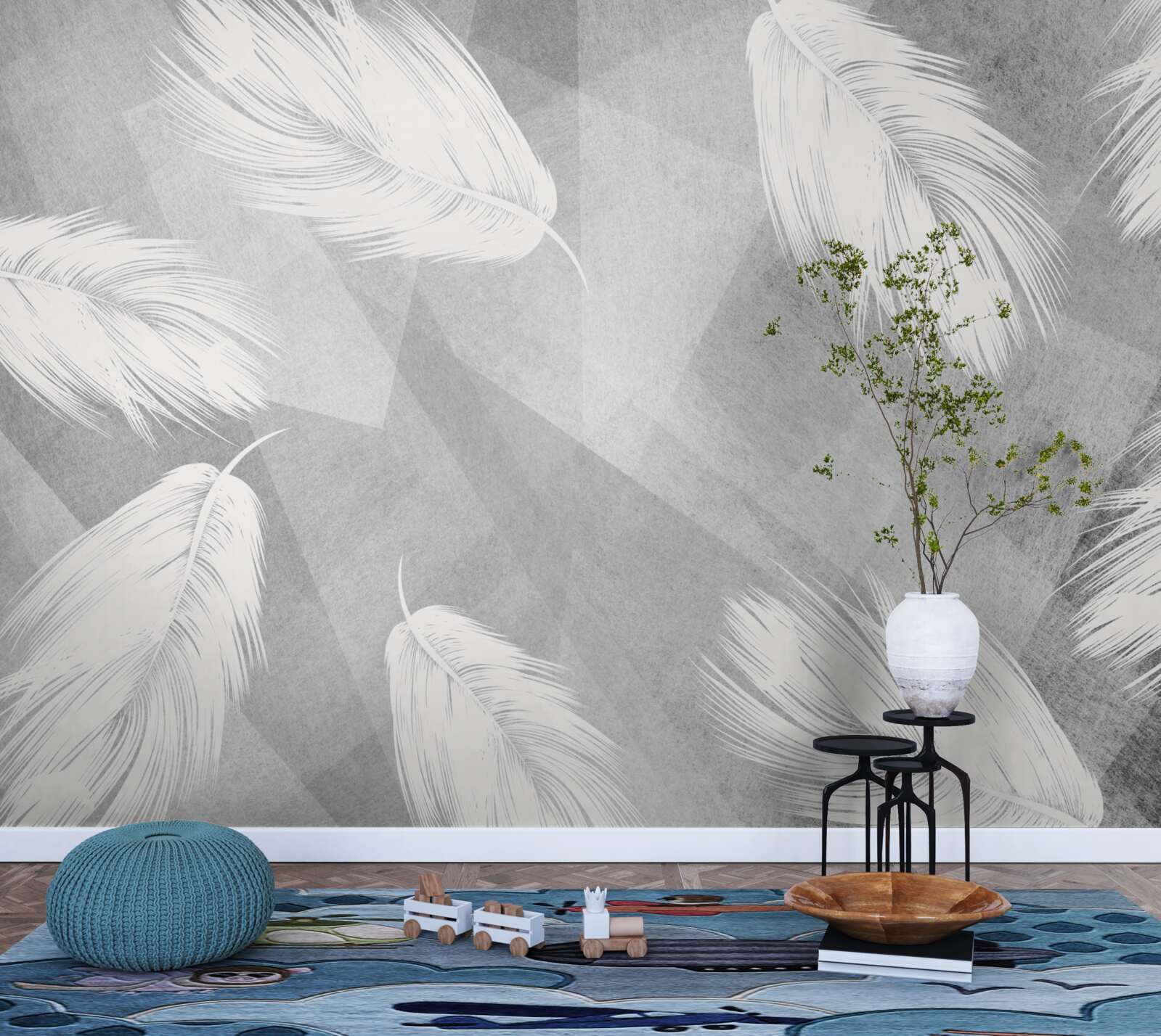 Fotobehang zacht, sneeuwwit dons