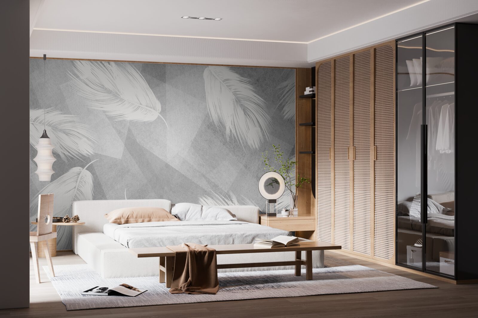 Fotobehang zacht, sneeuwwit dons