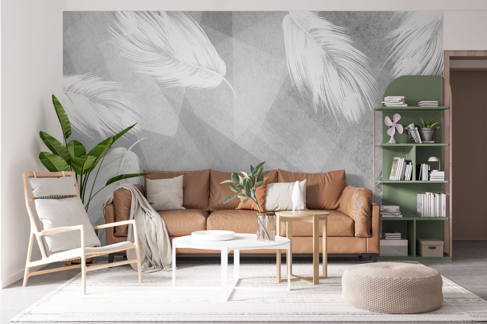 Fotobehang zacht, sneeuwwit dons