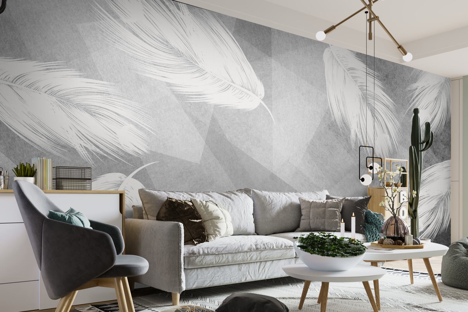 Fotobehang zacht, sneeuwwit dons