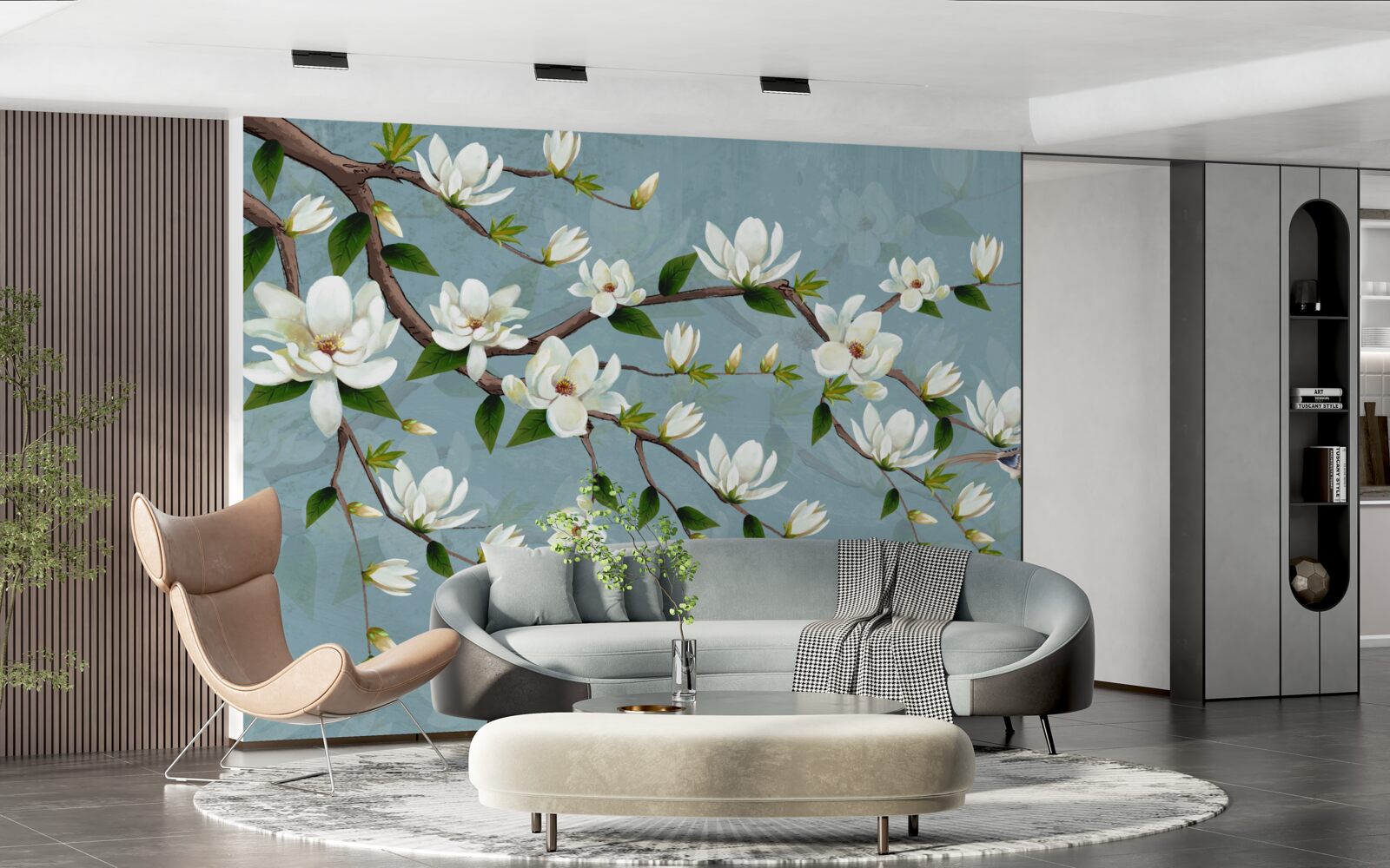 Fotobehang schepsel met vleugels nadert lichtknoppen