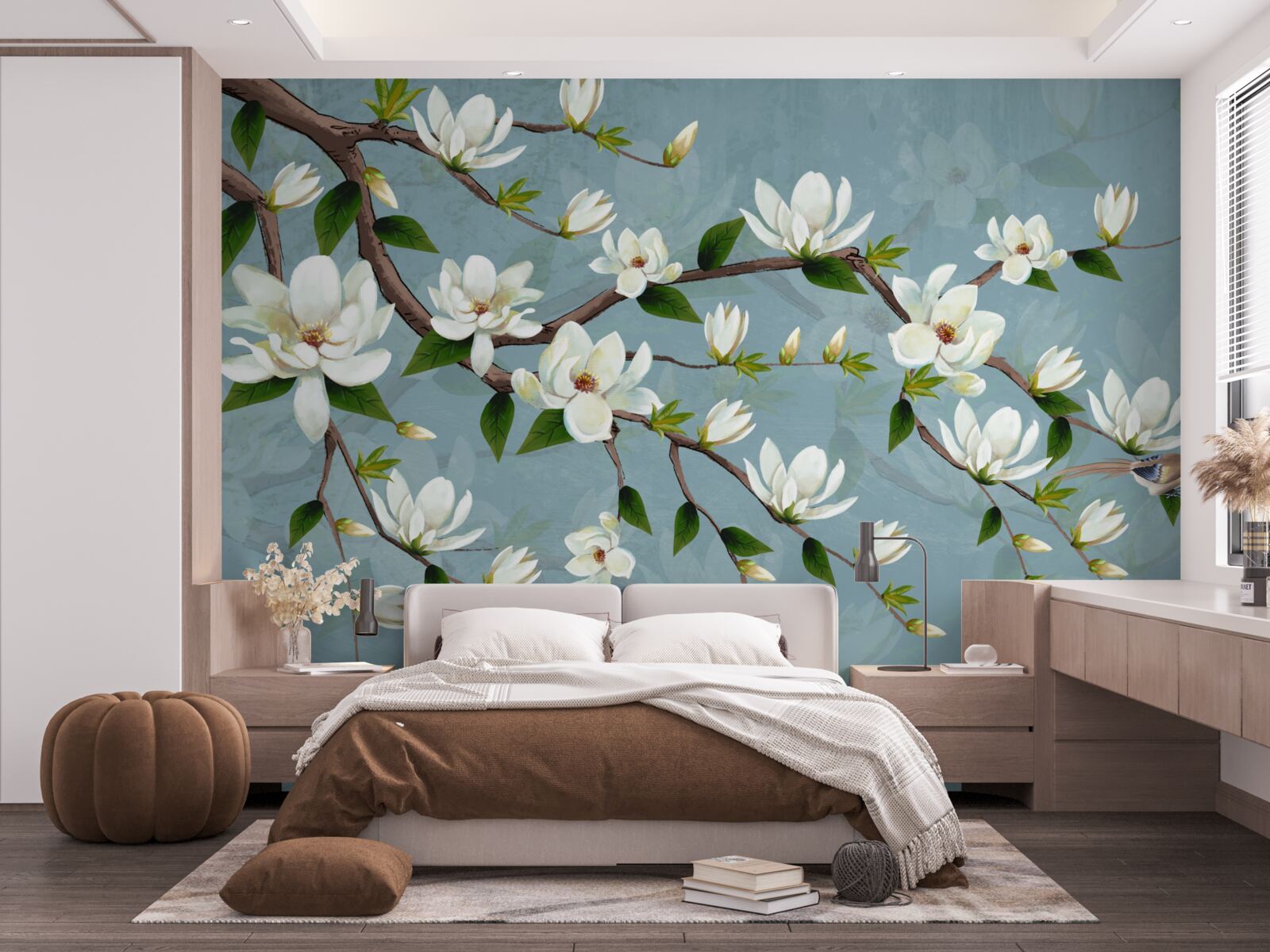 Fotobehang schepsel met vleugels nadert lichtknoppen