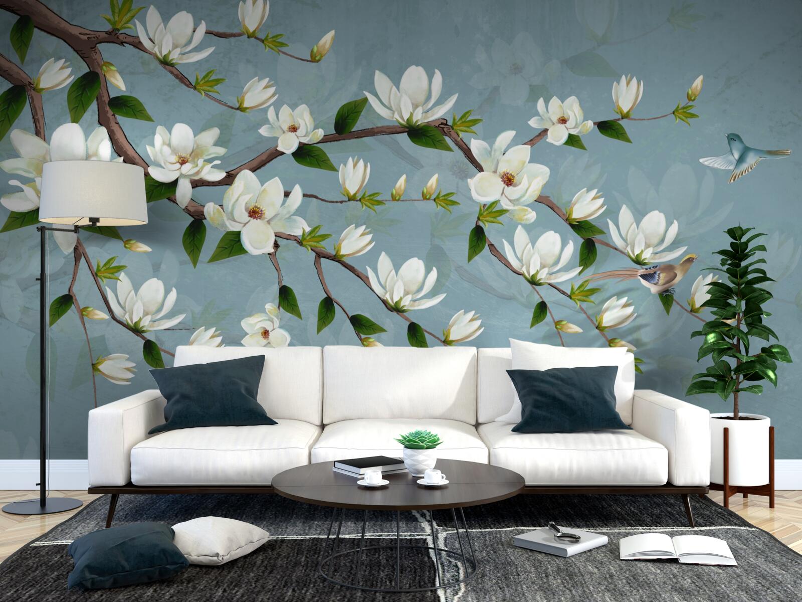 Fotobehang schepsel met vleugels nadert lichtknoppen