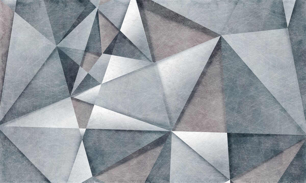 Fotobehang grijs abstract samengesteld uit driehoeken