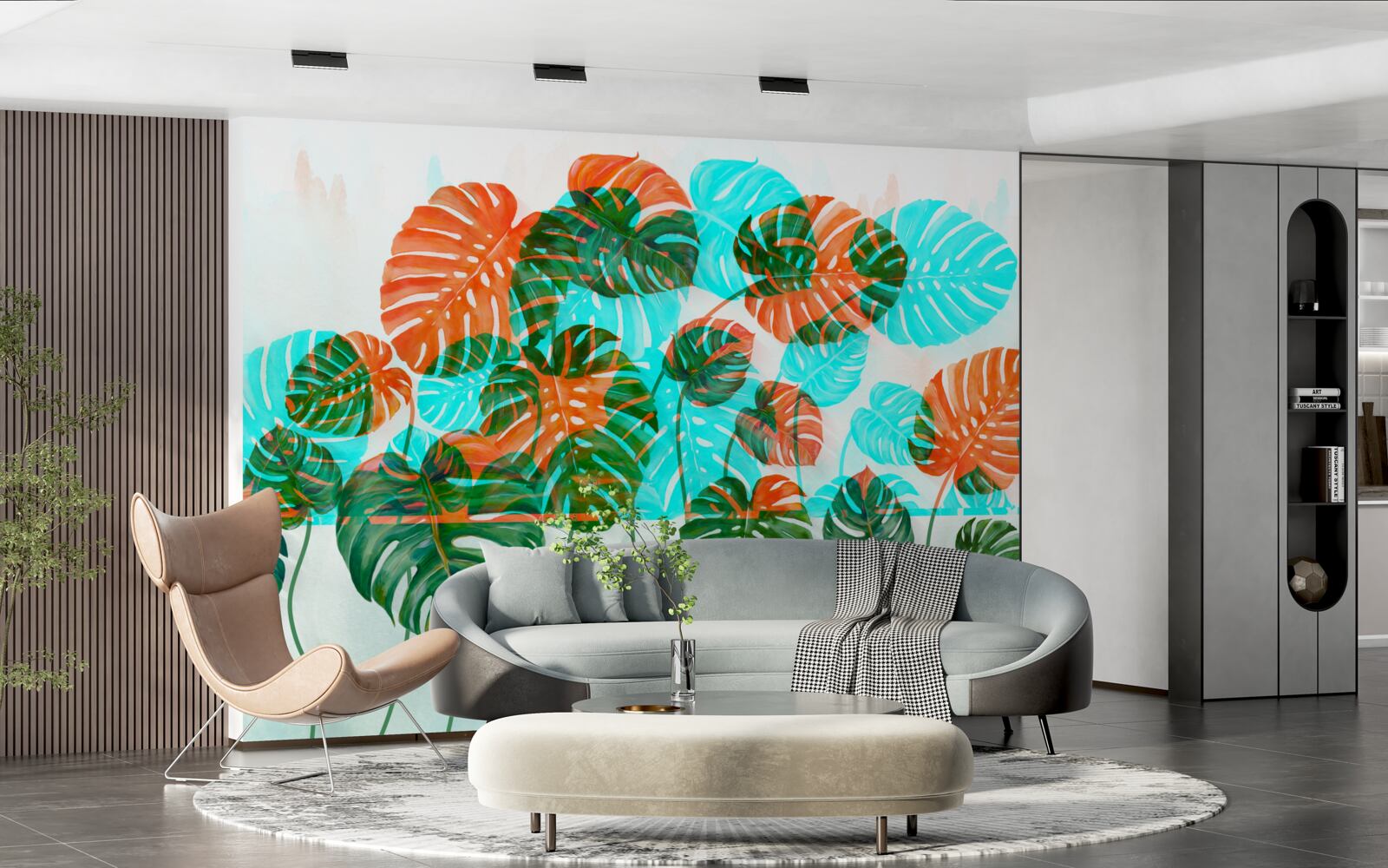 Fotobehang monstera met groene bladeren