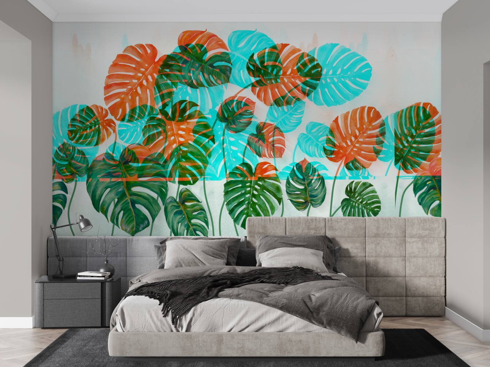 Fotobehang monstera met groene bladeren