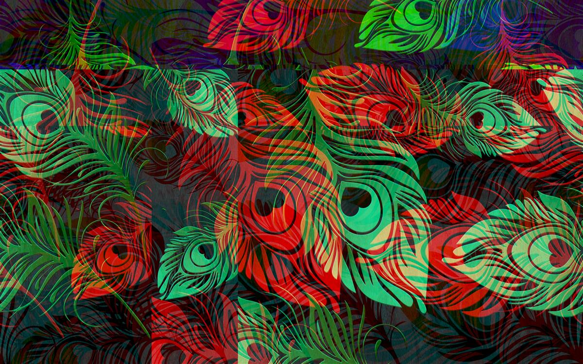 Fotobehang gouden veren van ongelooflijke schoonheid