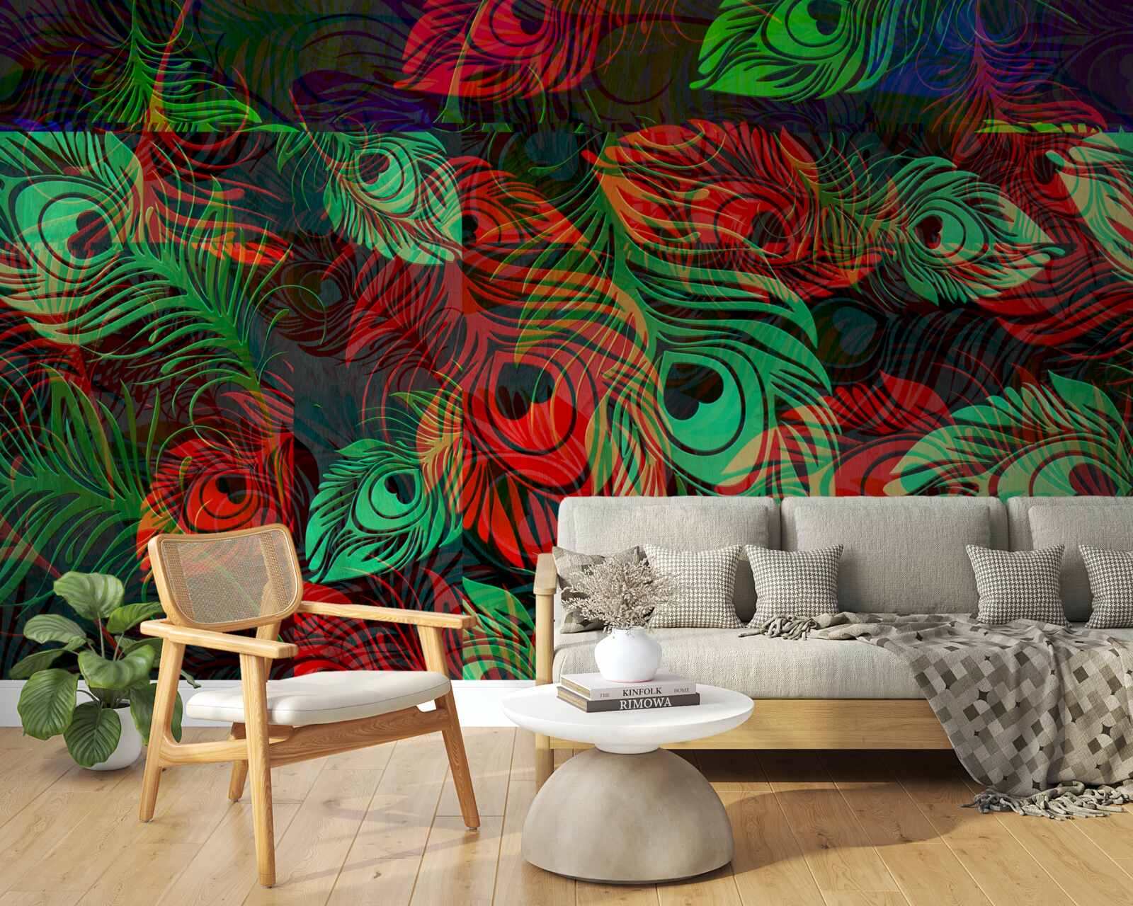 Fotobehang gouden veren van ongelooflijke schoonheid