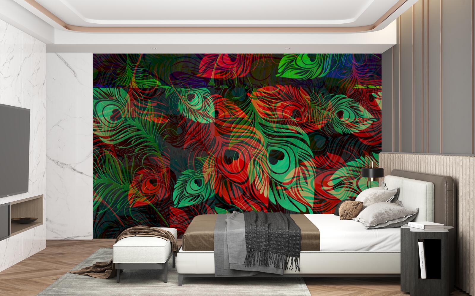 Fotobehang gouden veren van ongelooflijke schoonheid