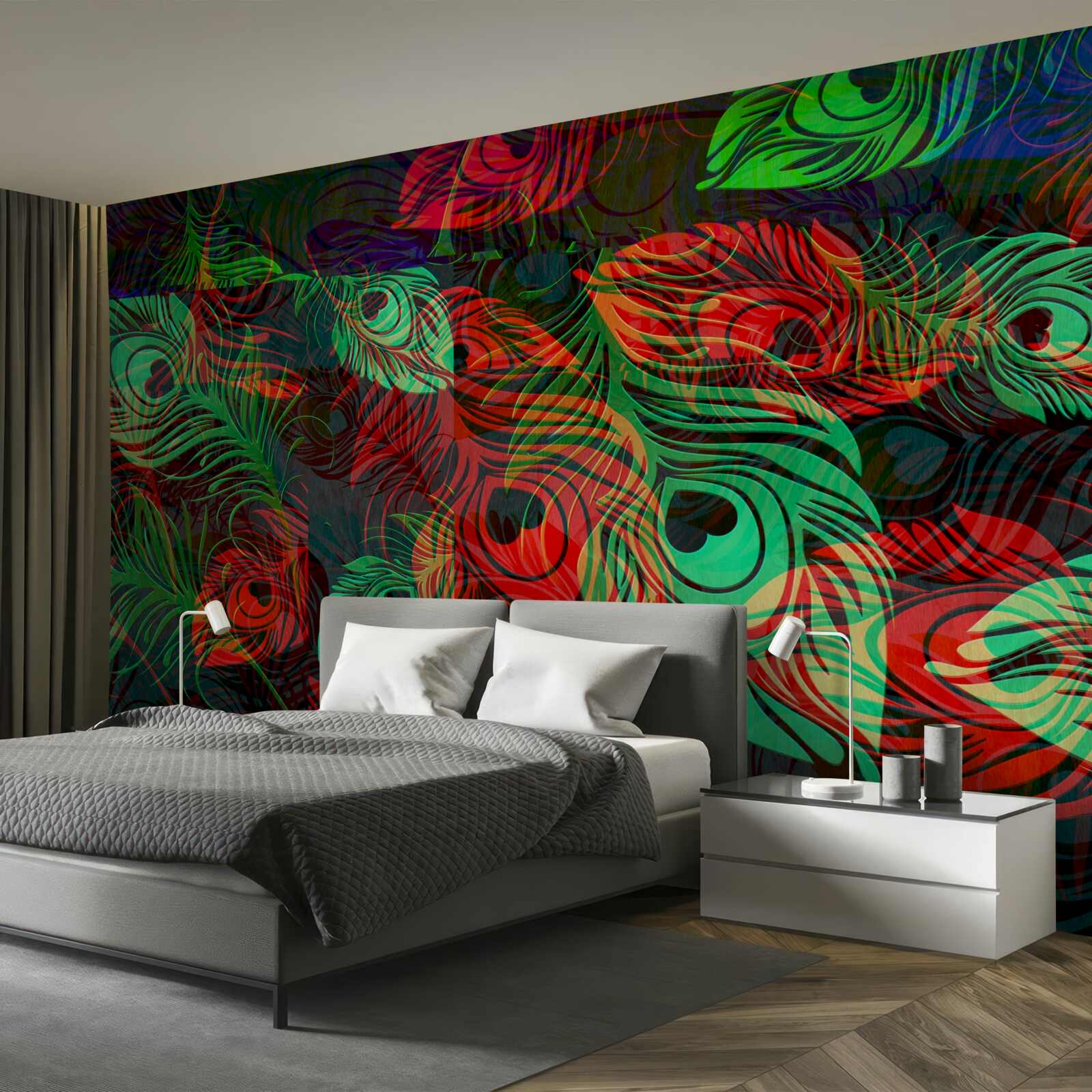 Fotobehang gouden veren van ongelooflijke schoonheid