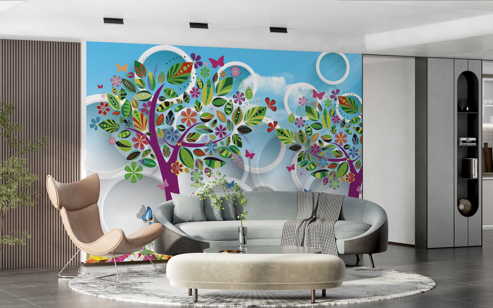 Fotobehang een vleugje zomerkleuren op de bladeren