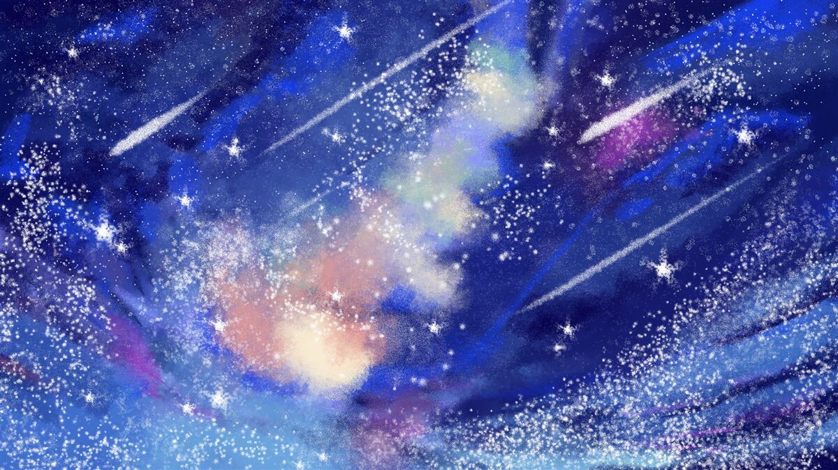 Fotobehang blauwe nachtelijke hemel