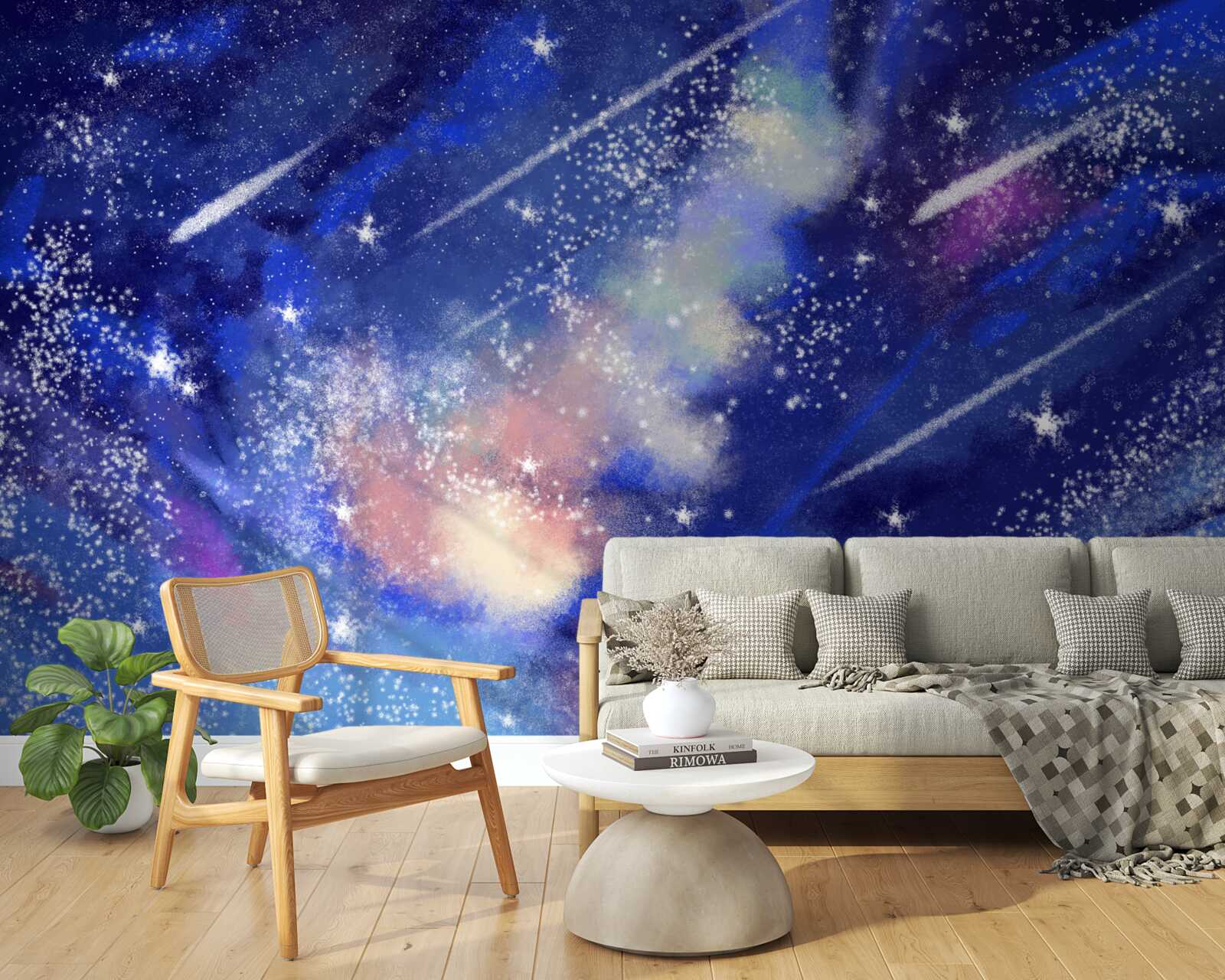 Fotobehang blauwe nachtelijke hemel