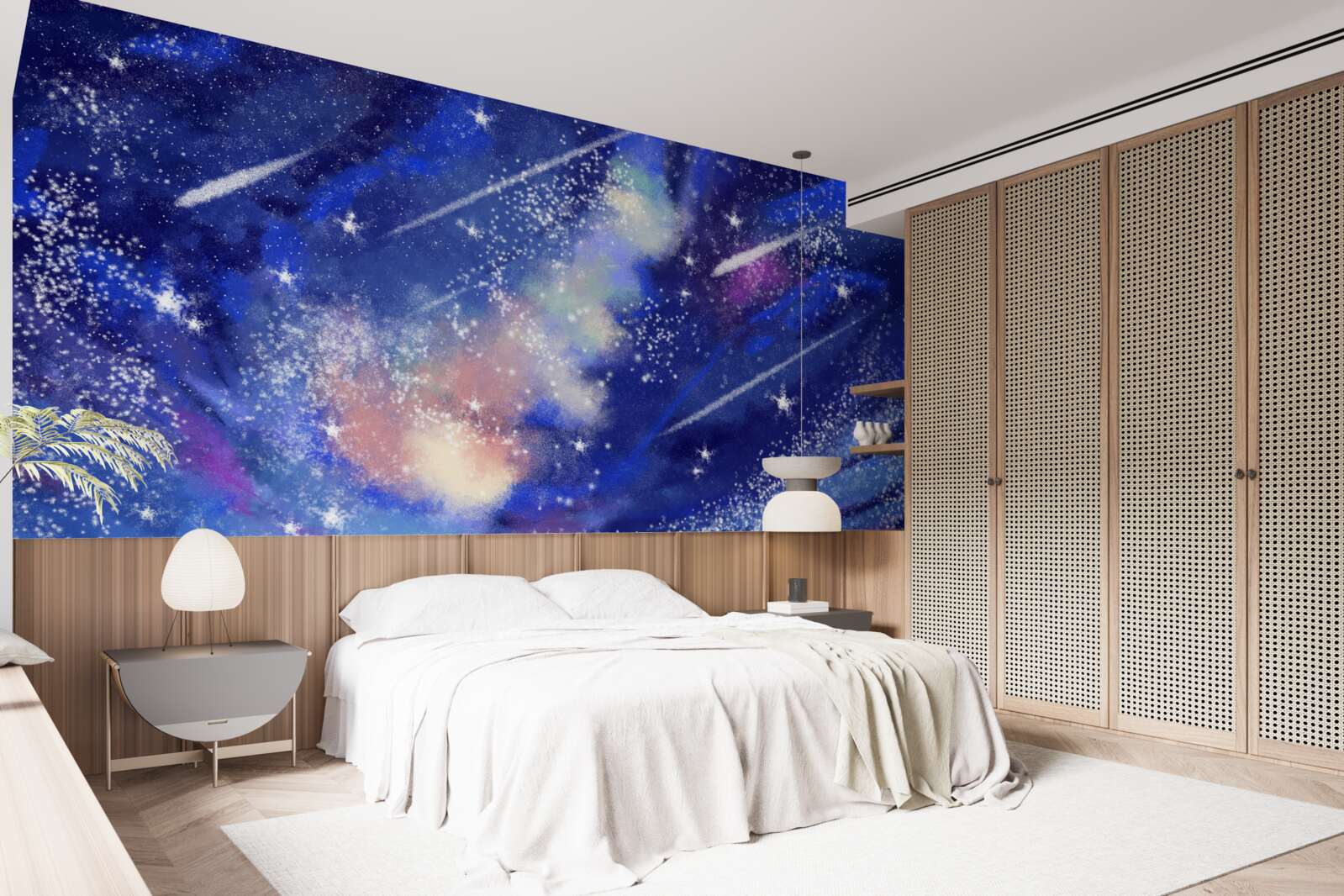 Fotobehang blauwe nachtelijke hemel