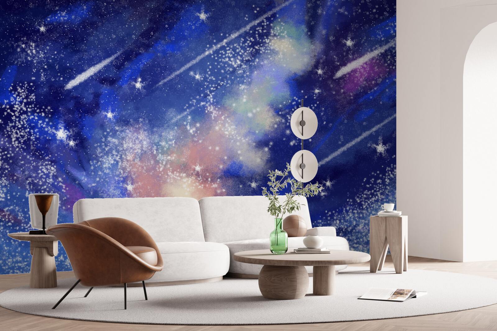 Fotobehang blauwe nachtelijke hemel