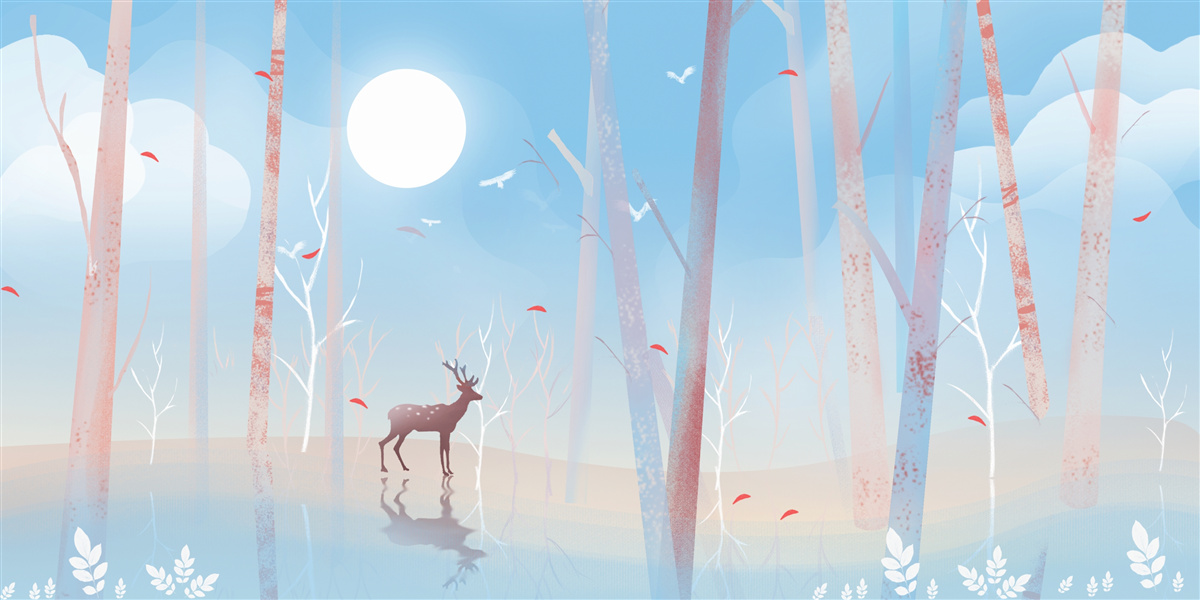 Fotobehang noordelijk dier in het bos in de lente