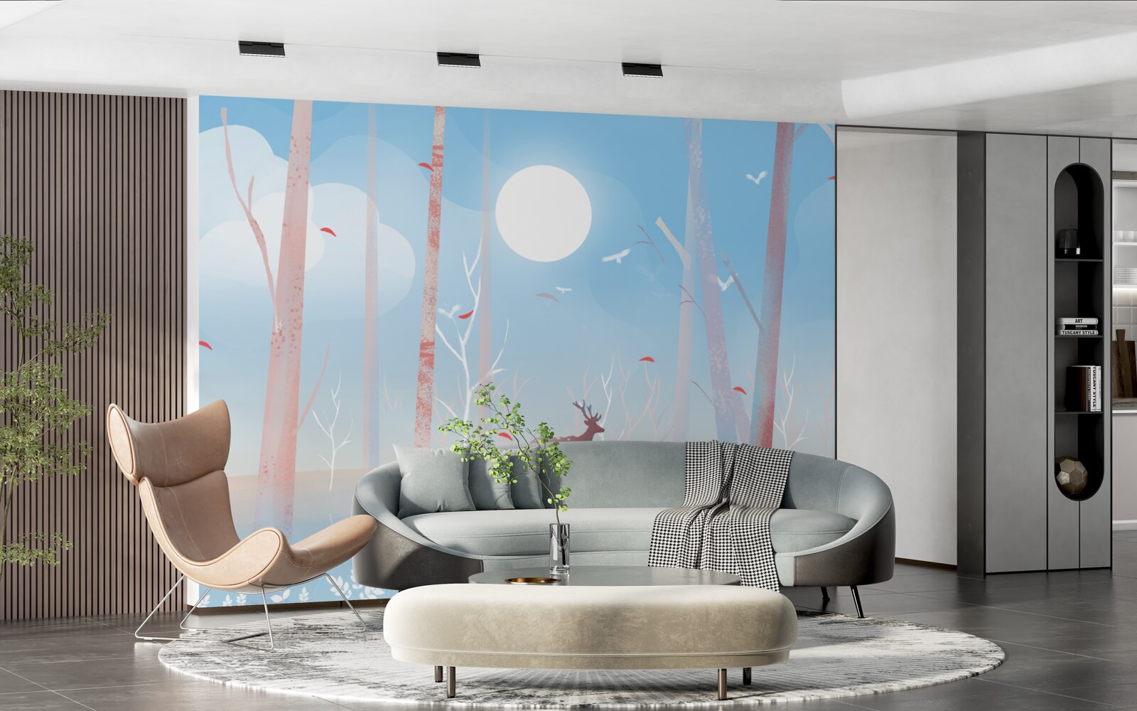 Fotobehang noordelijk dier in het bos in de lente