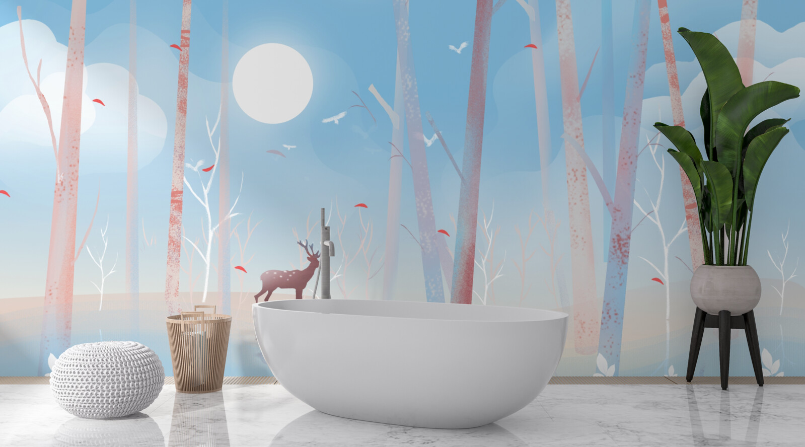 Fotobehang noordelijk dier in het bos in de lente