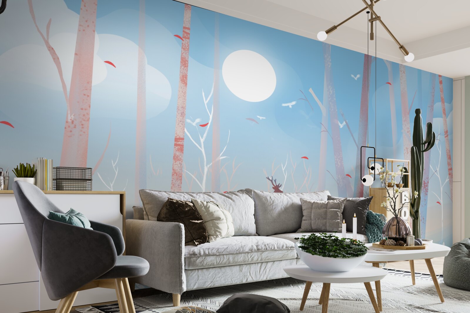 Fotobehang noordelijk dier in het bos in de lente