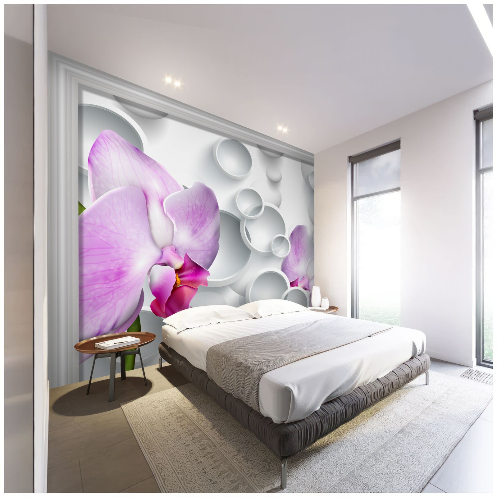 Fotobehang zachtroze orchidee met ringen