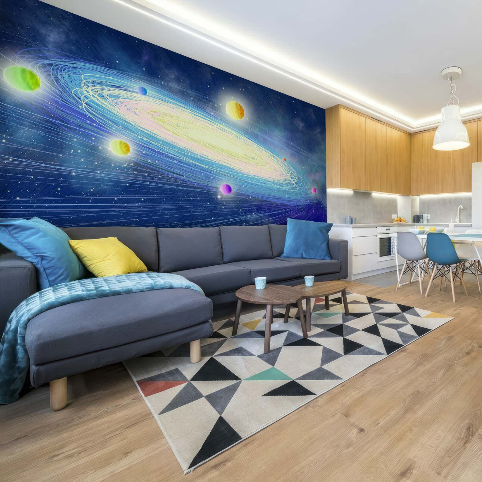 Fotobehang de omwenteling van de planeten rond de ster die we de zon noemen