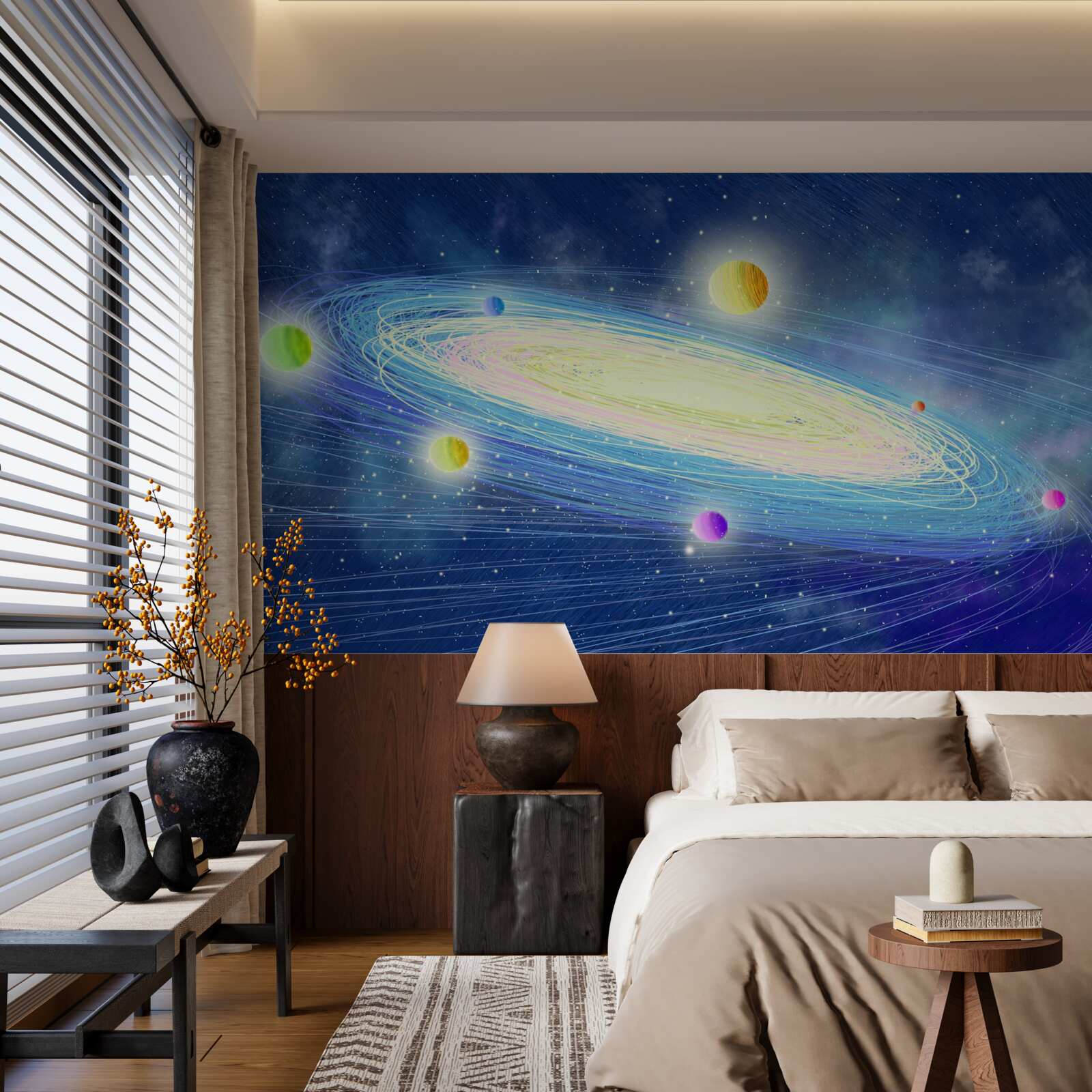 Fotobehang de omwenteling van de planeten rond de ster die we de zon noemen