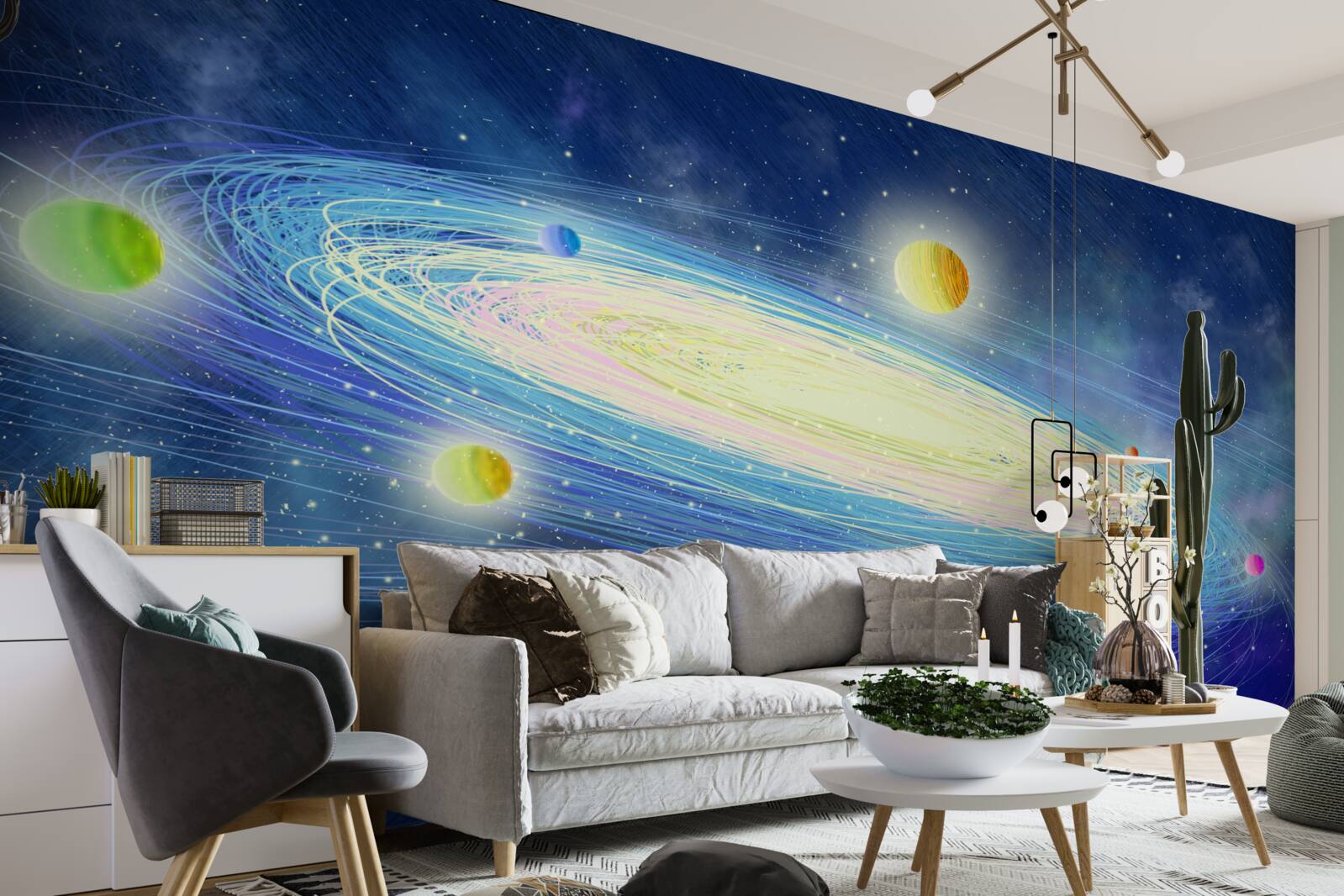 Fotobehang de omwenteling van de planeten rond de ster die we de zon noemen