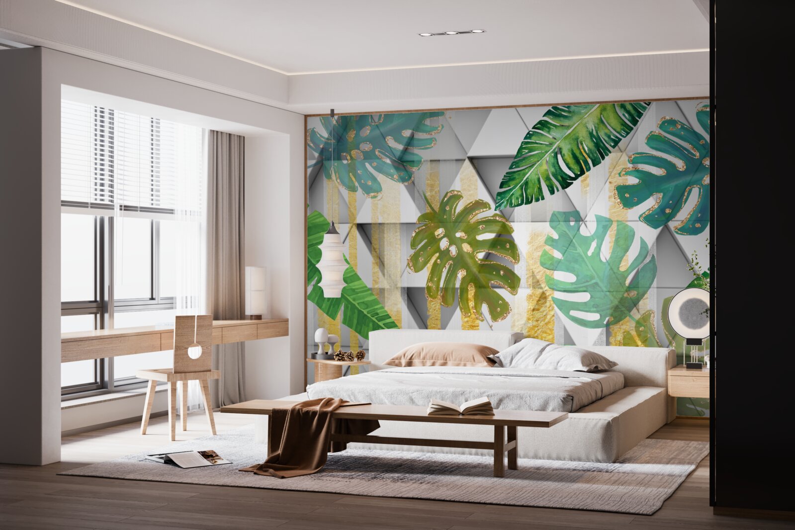 Fotobehang diversiteit van tropisch gebladerte