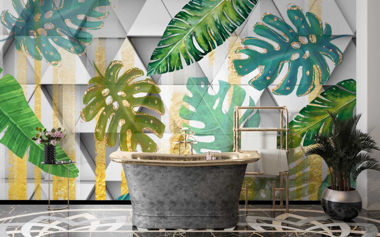 Fotobehang diversiteit van tropisch gebladerte