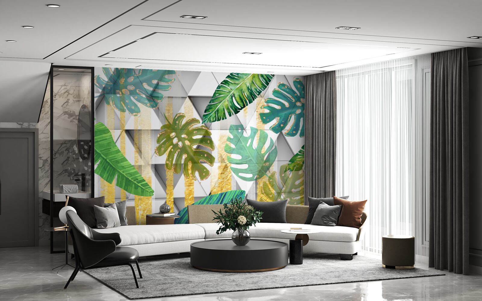 Fotobehang diversiteit van tropisch gebladerte