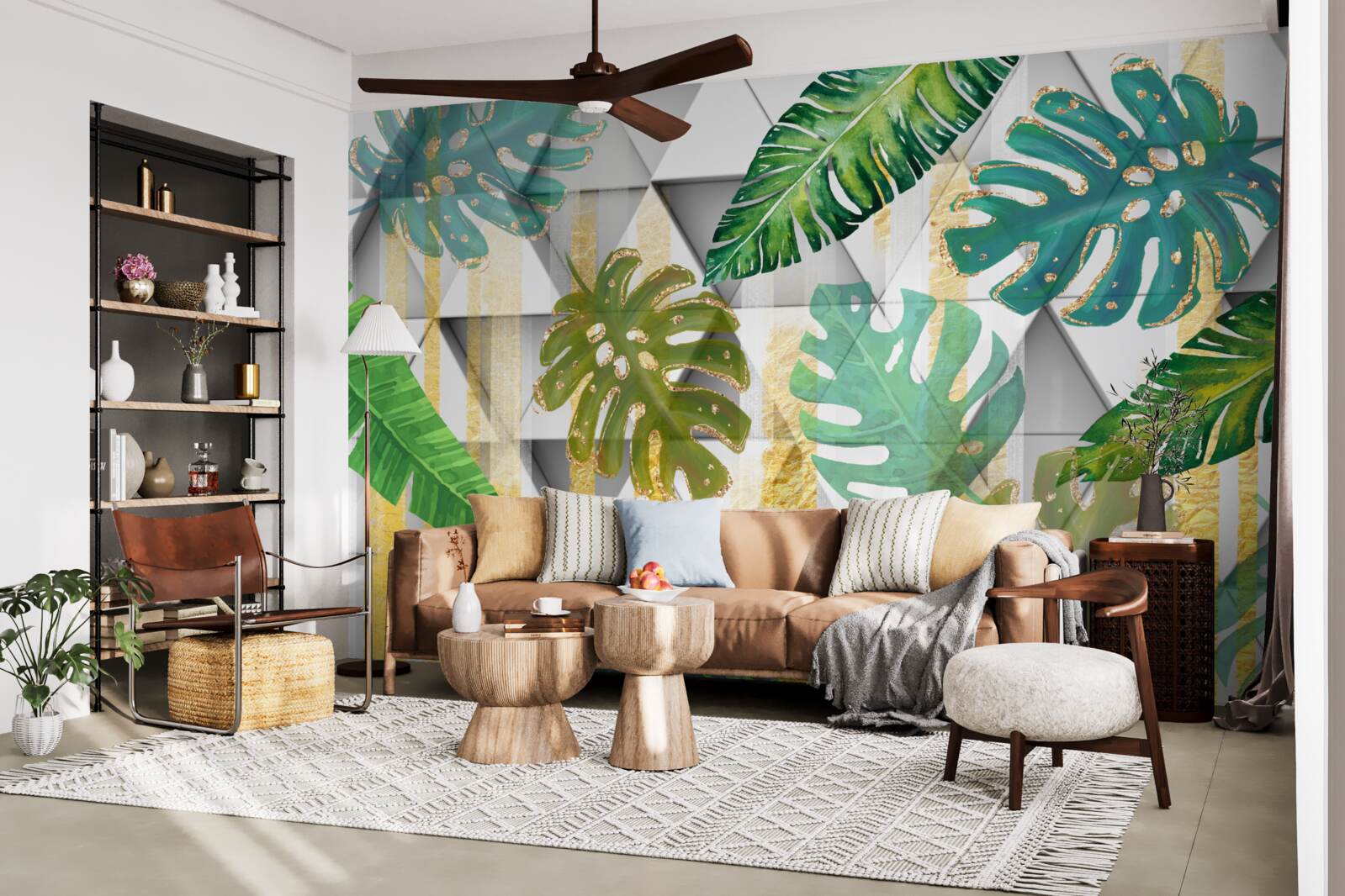 Fotobehang diversiteit van tropisch gebladerte