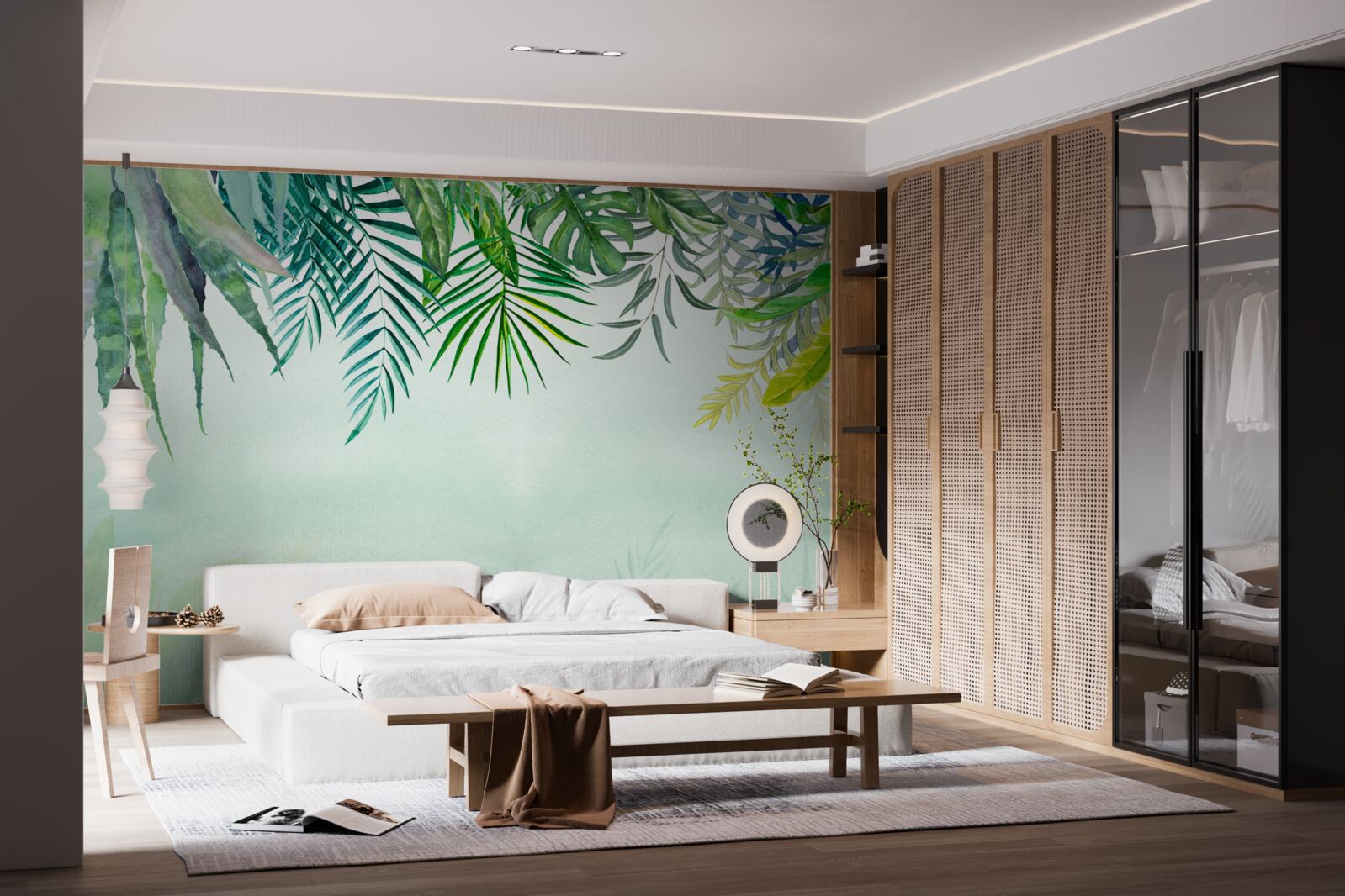 Fotobehang ochtendnevel in tropisch groen