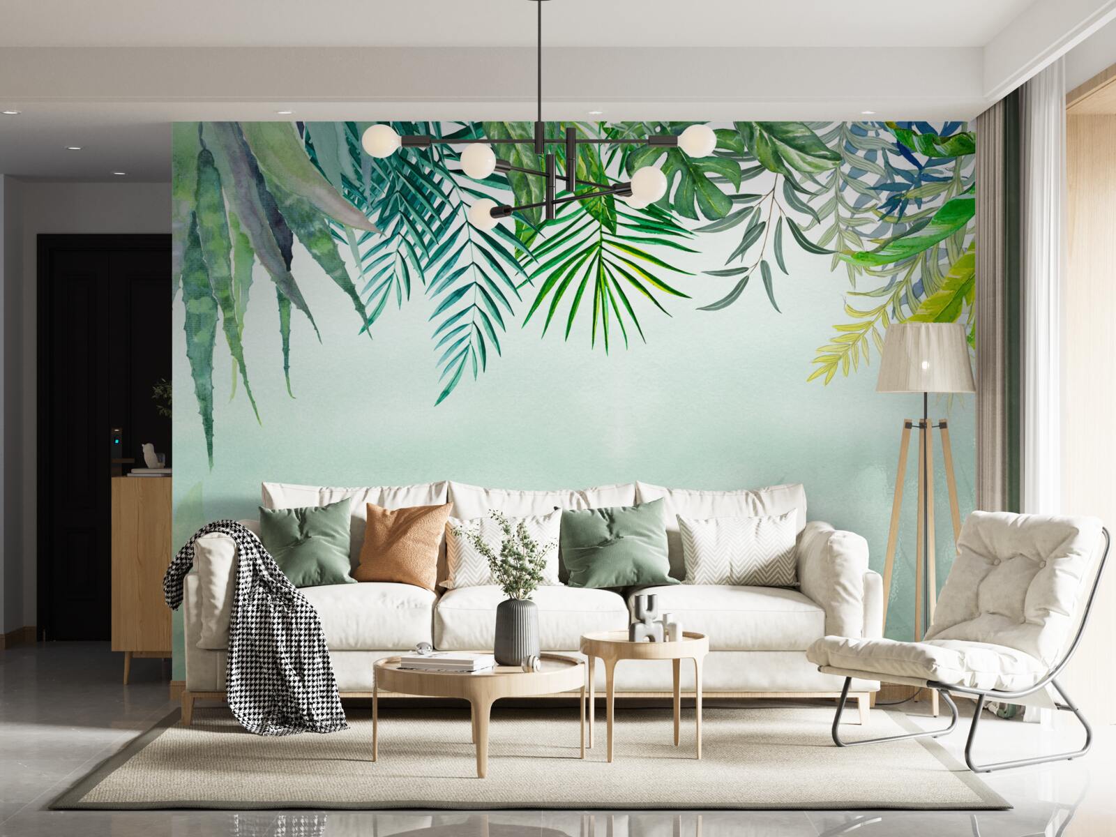 Fotobehang ochtendnevel in tropisch groen