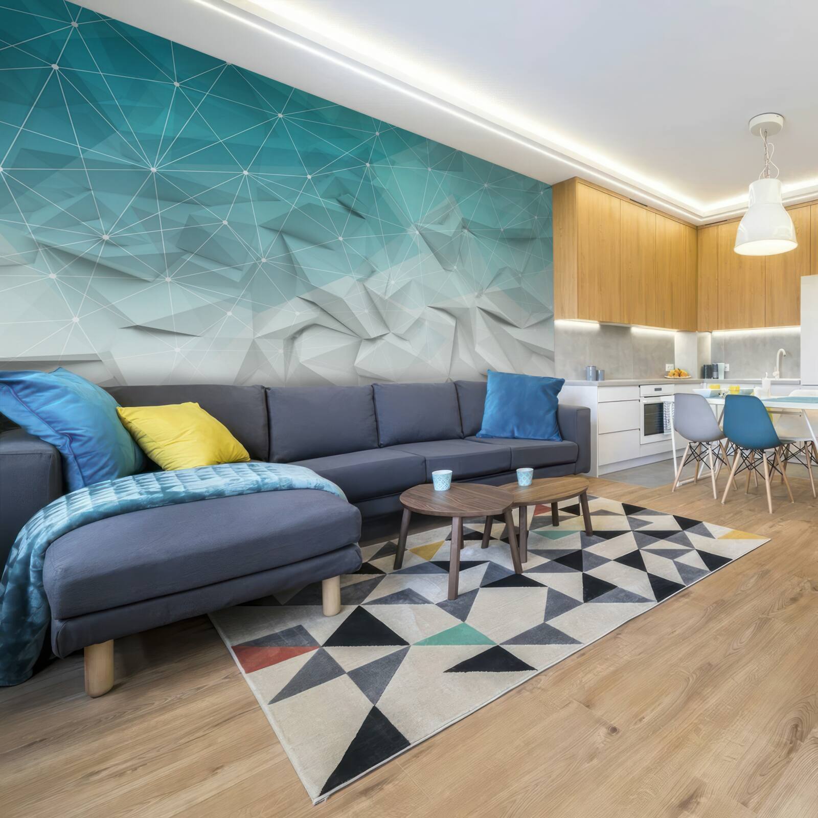 Fotobehang abstractheid van de azuurblauwe kust