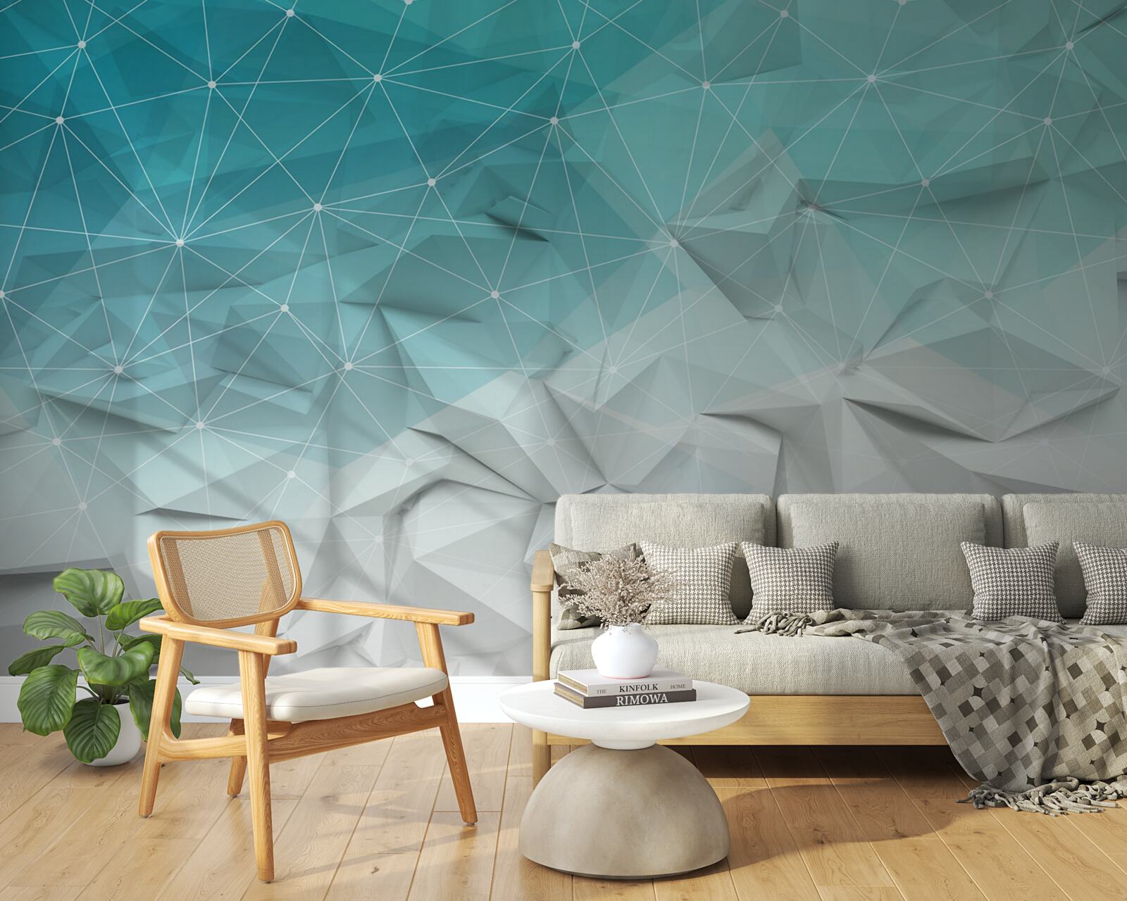 Fotobehang abstractheid van de azuurblauwe kust