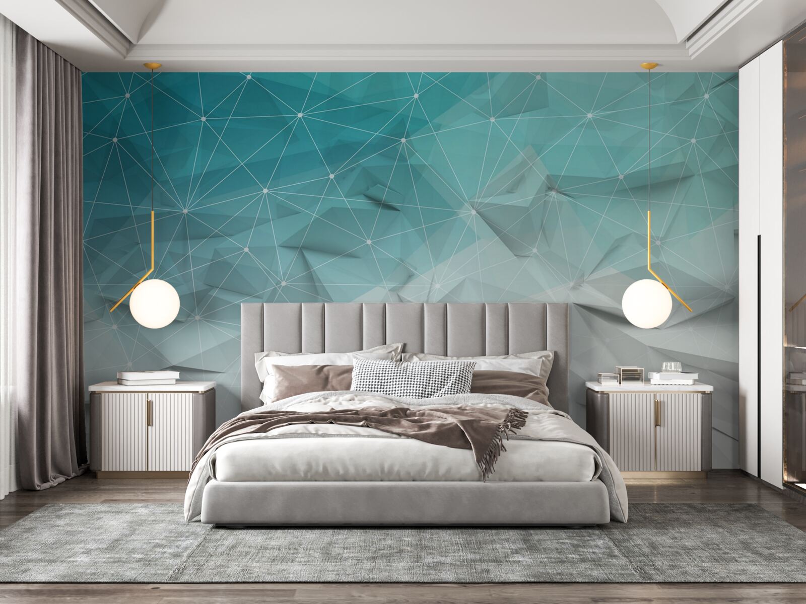 Fotobehang abstractheid van de azuurblauwe kust