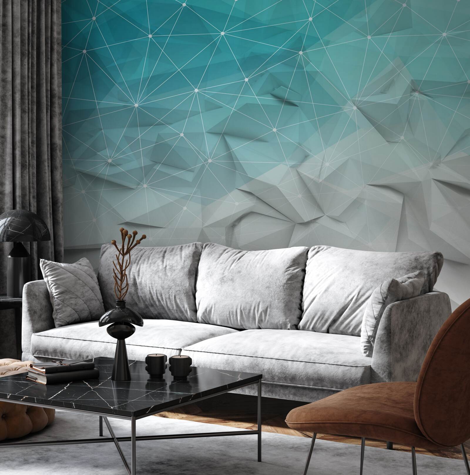 Fotobehang abstractheid van de azuurblauwe kust