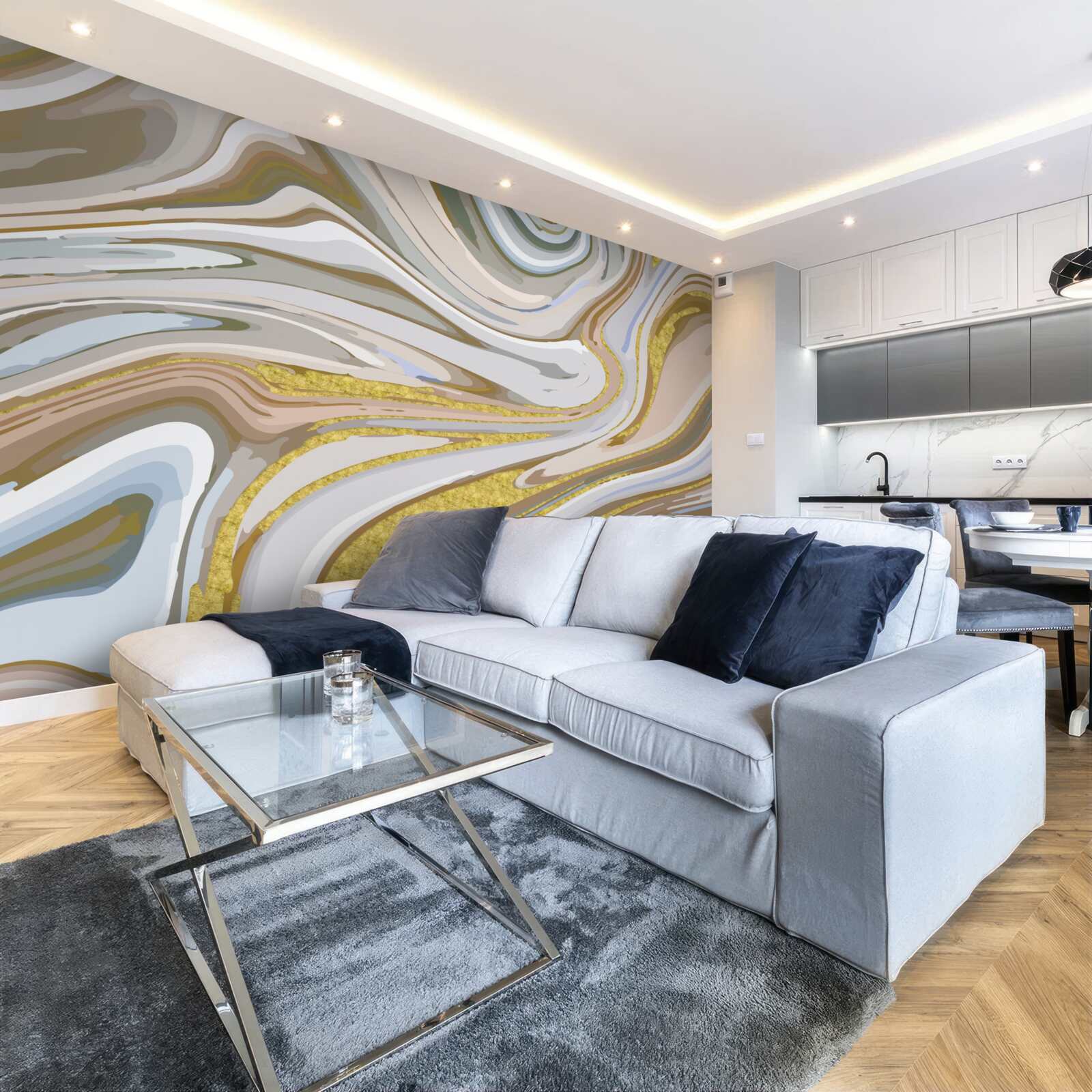 Fotobehang Combinatie van zandkorrels tijdens een storm