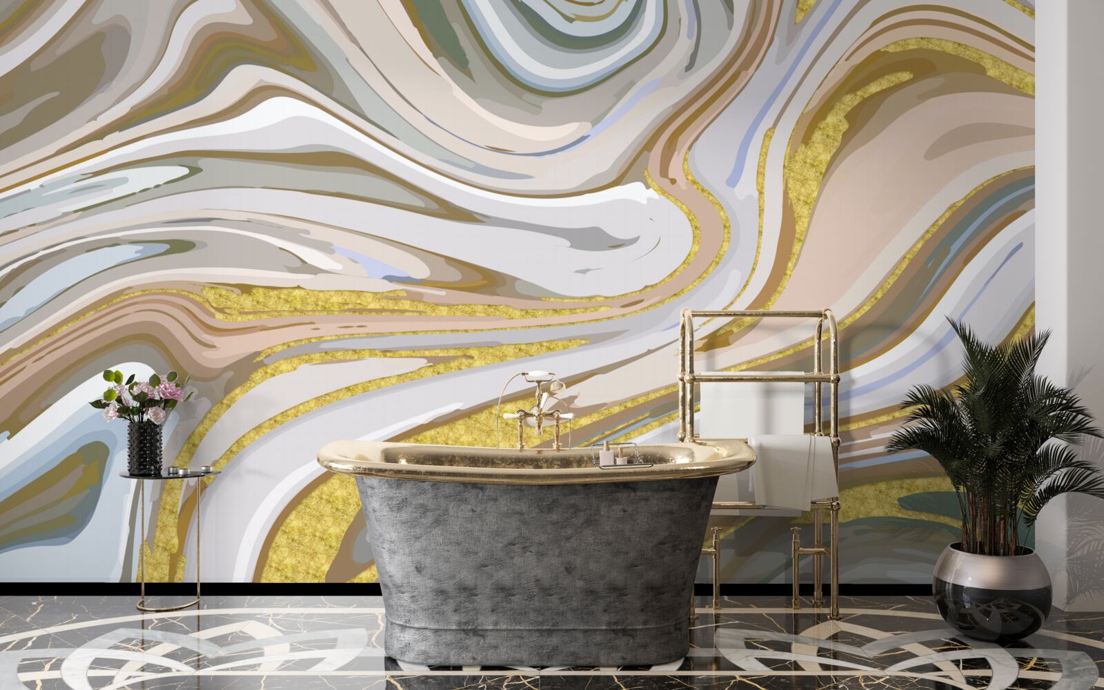 Fotobehang Combinatie van zandkorrels tijdens een storm