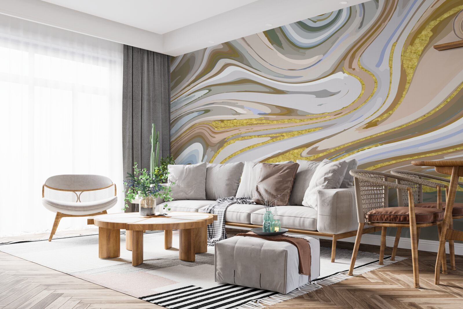 Fotobehang Combinatie van zandkorrels tijdens een storm