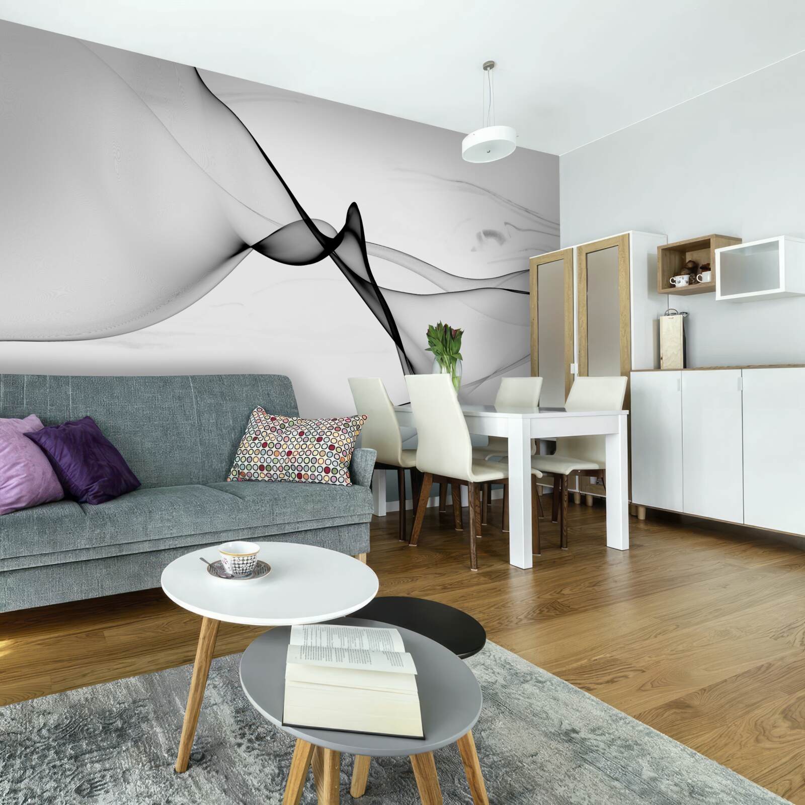 Fotobehang het concept van witte en zwarte rook