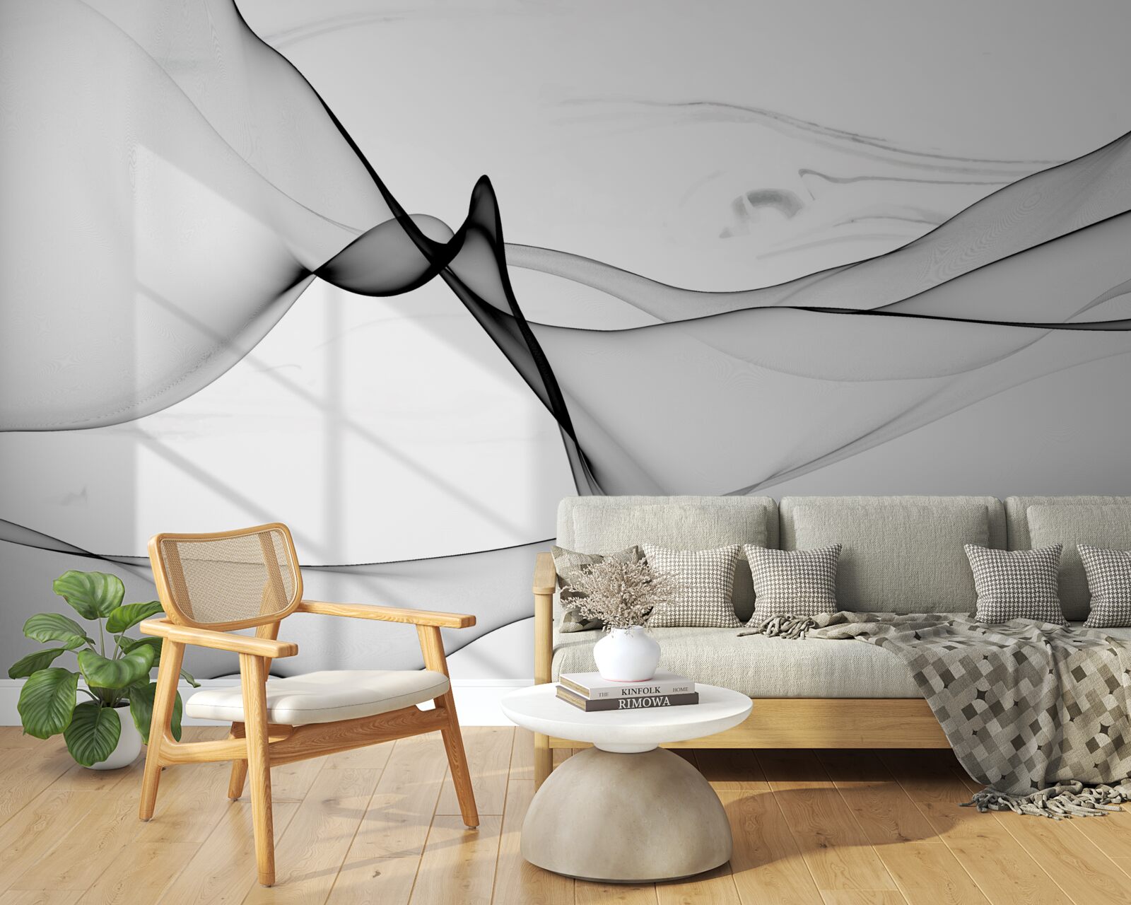 Fotobehang het concept van witte en zwarte rook