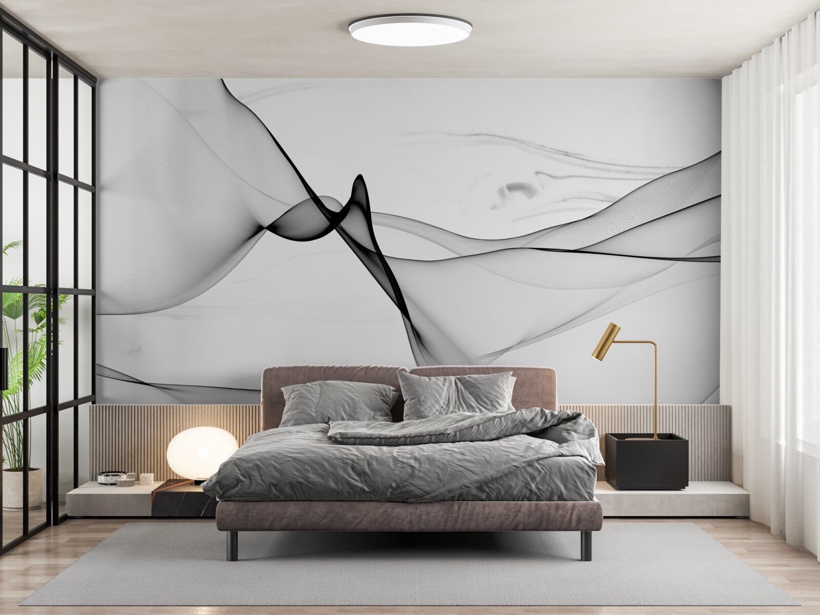 Fotobehang het concept van witte en zwarte rook