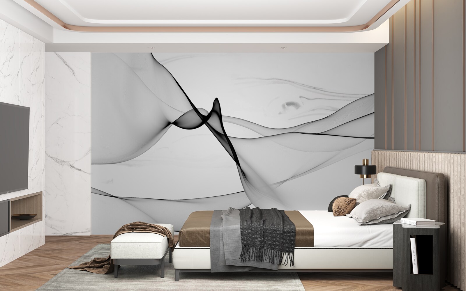 Fotobehang het concept van witte en zwarte rook