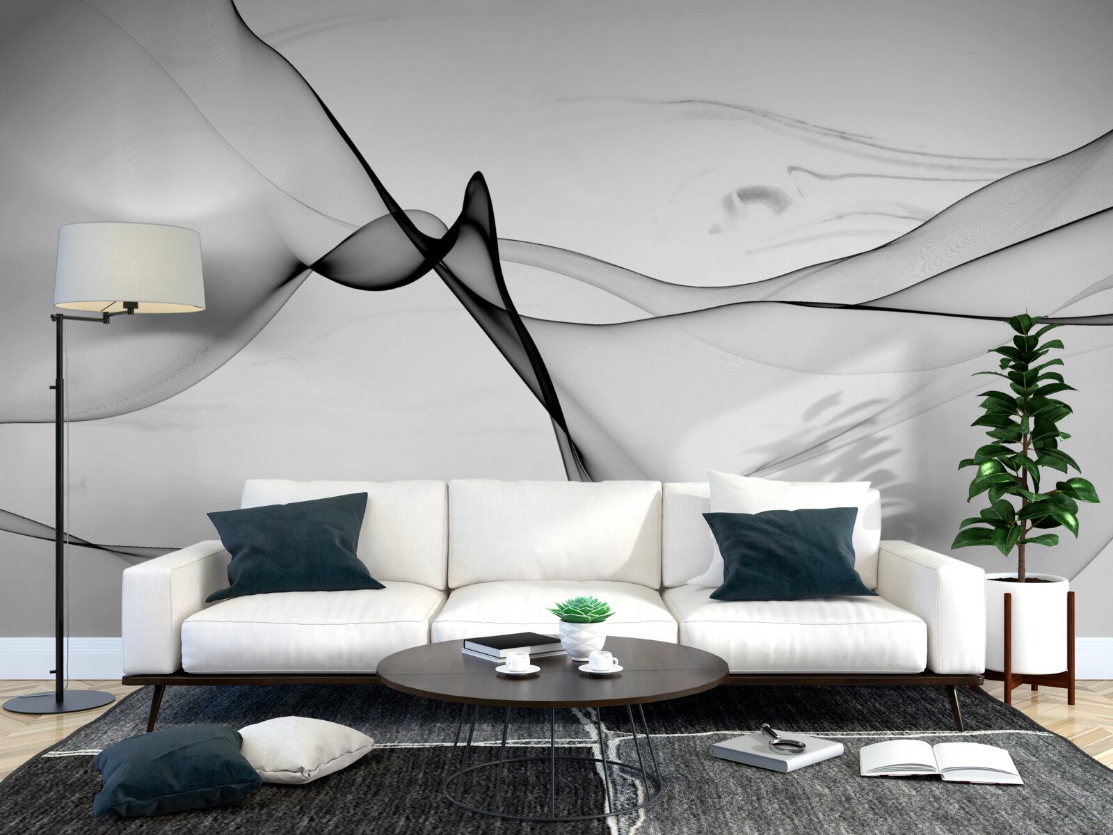 Fotobehang het concept van witte en zwarte rook