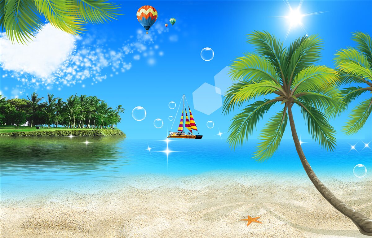 Fotobehang Uitzicht op zee en de kust