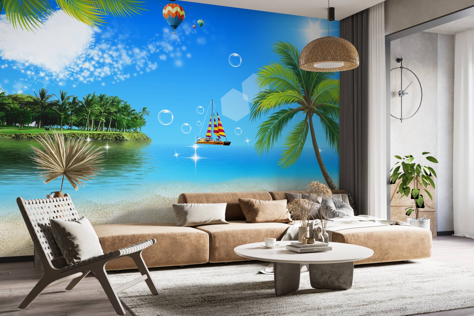 Fotobehang Uitzicht op zee en de kust